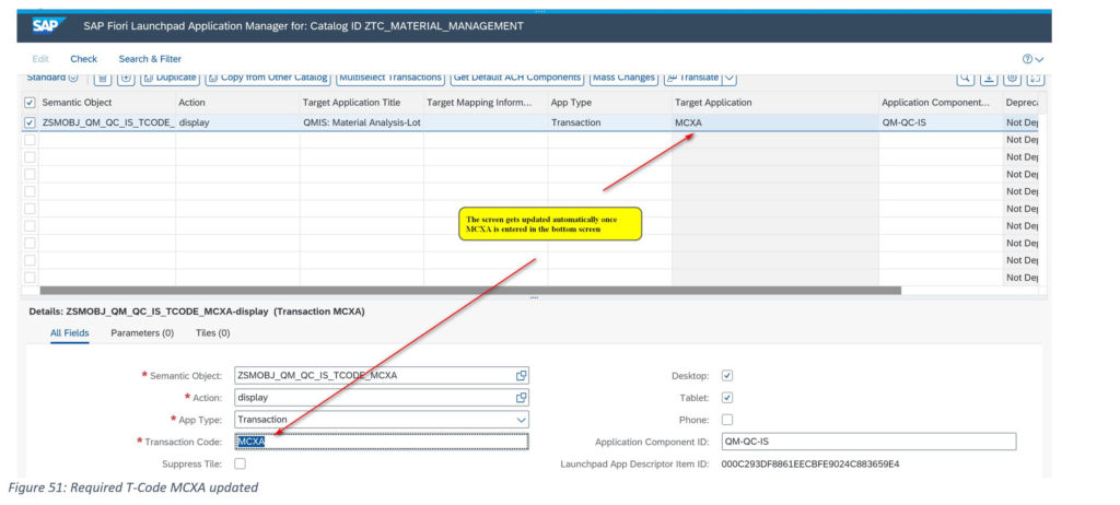 SAP fiori launchpad tcode